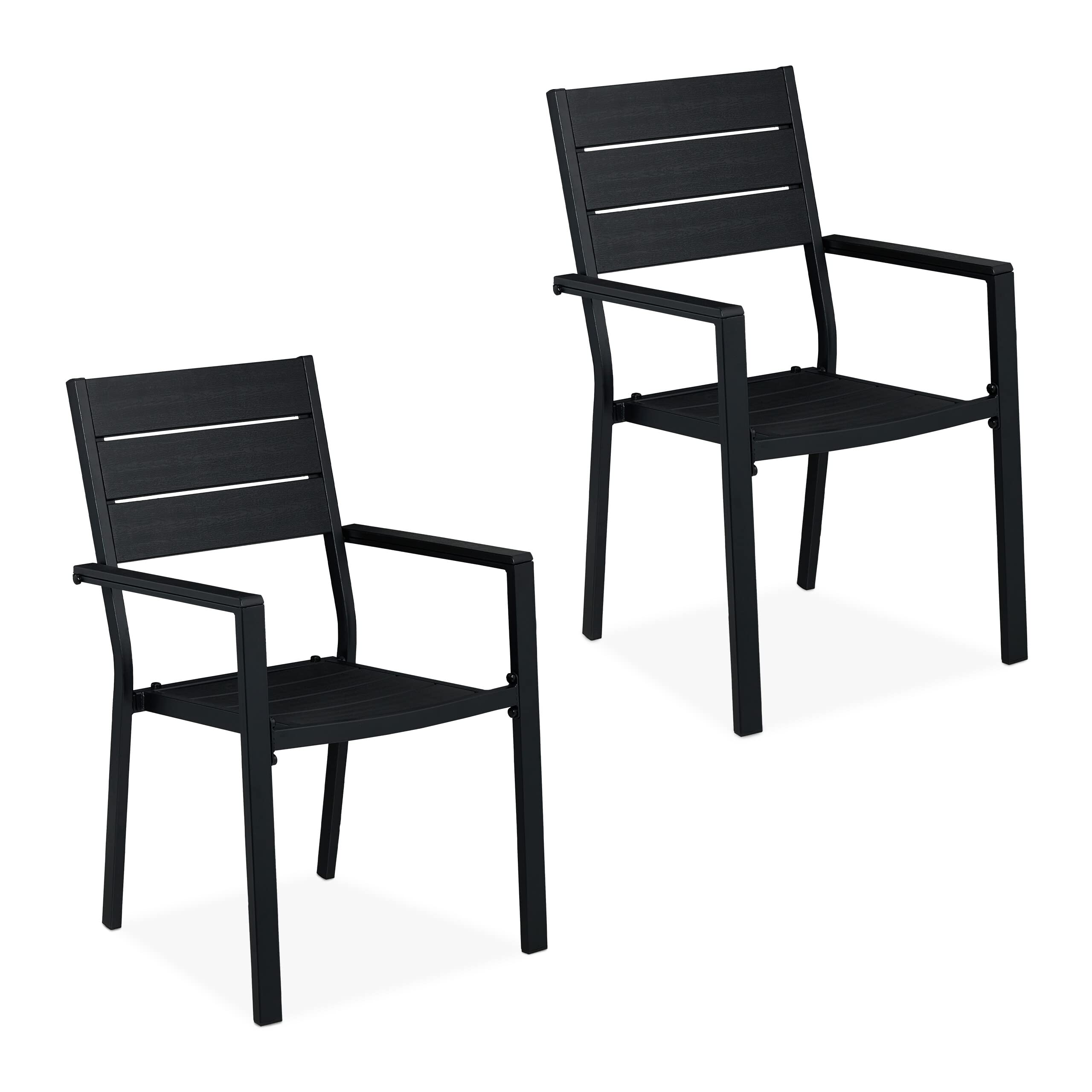 Chaise de jardin robuste Relaxdays lot de 2 sièges en métal contre la rouille