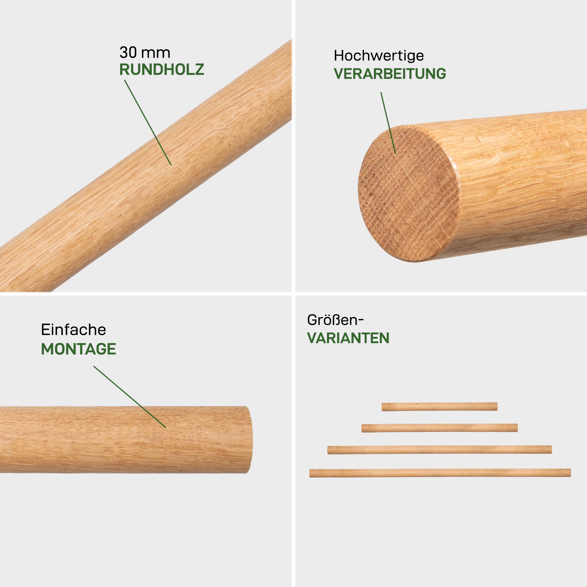 2x Natural Goods Berlin Gard Prenzlberg Garderobehouder | gepoedercoat of geolied | Kledingstang houder voor wand | 8mm materiaaldikte | 30mm ronde staven | DIY (Wit, zonder kledingstang