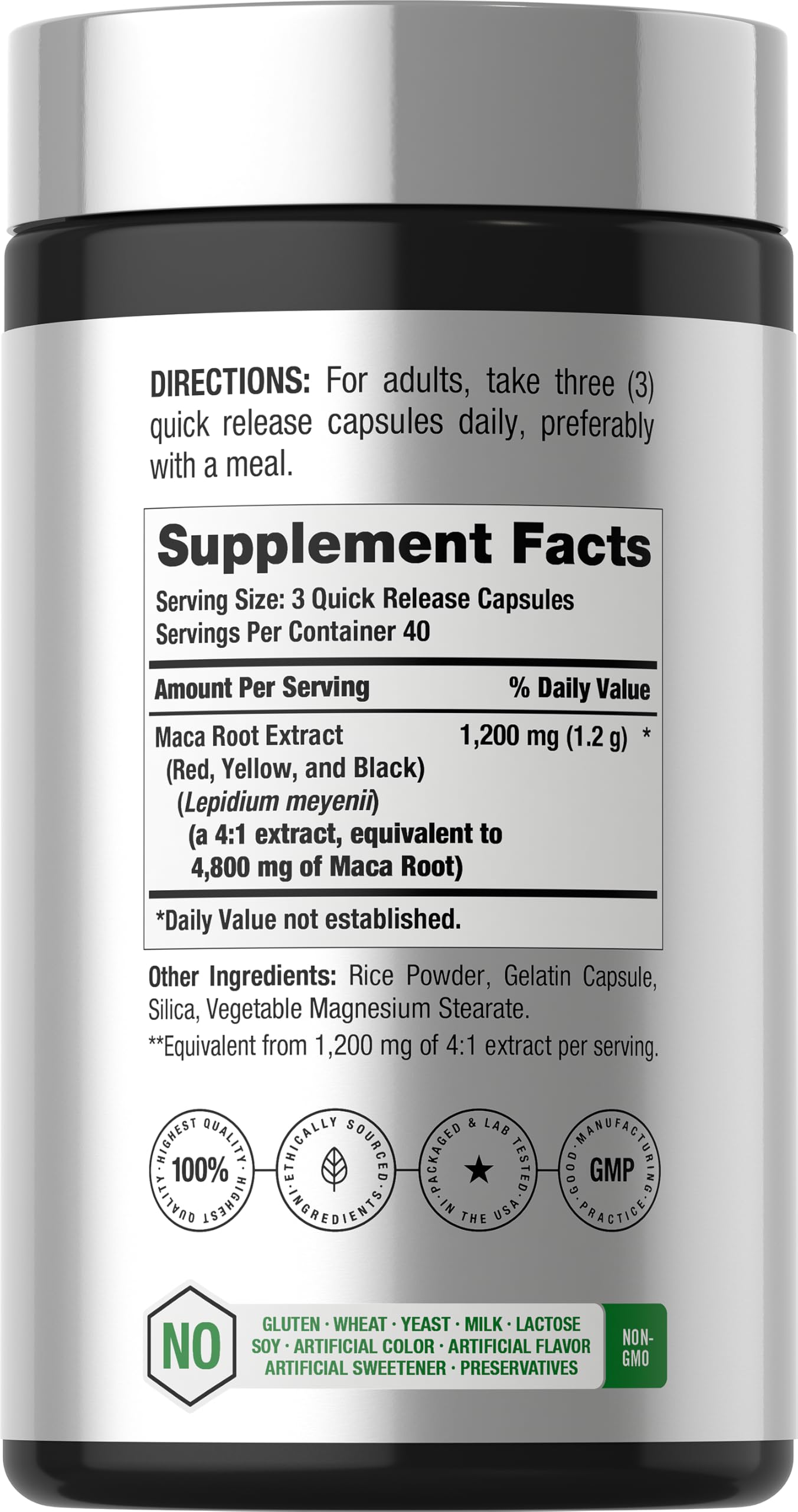 Horbäach Maca Root Capsules for Men and Women | 120 Pills — Amazon image 2