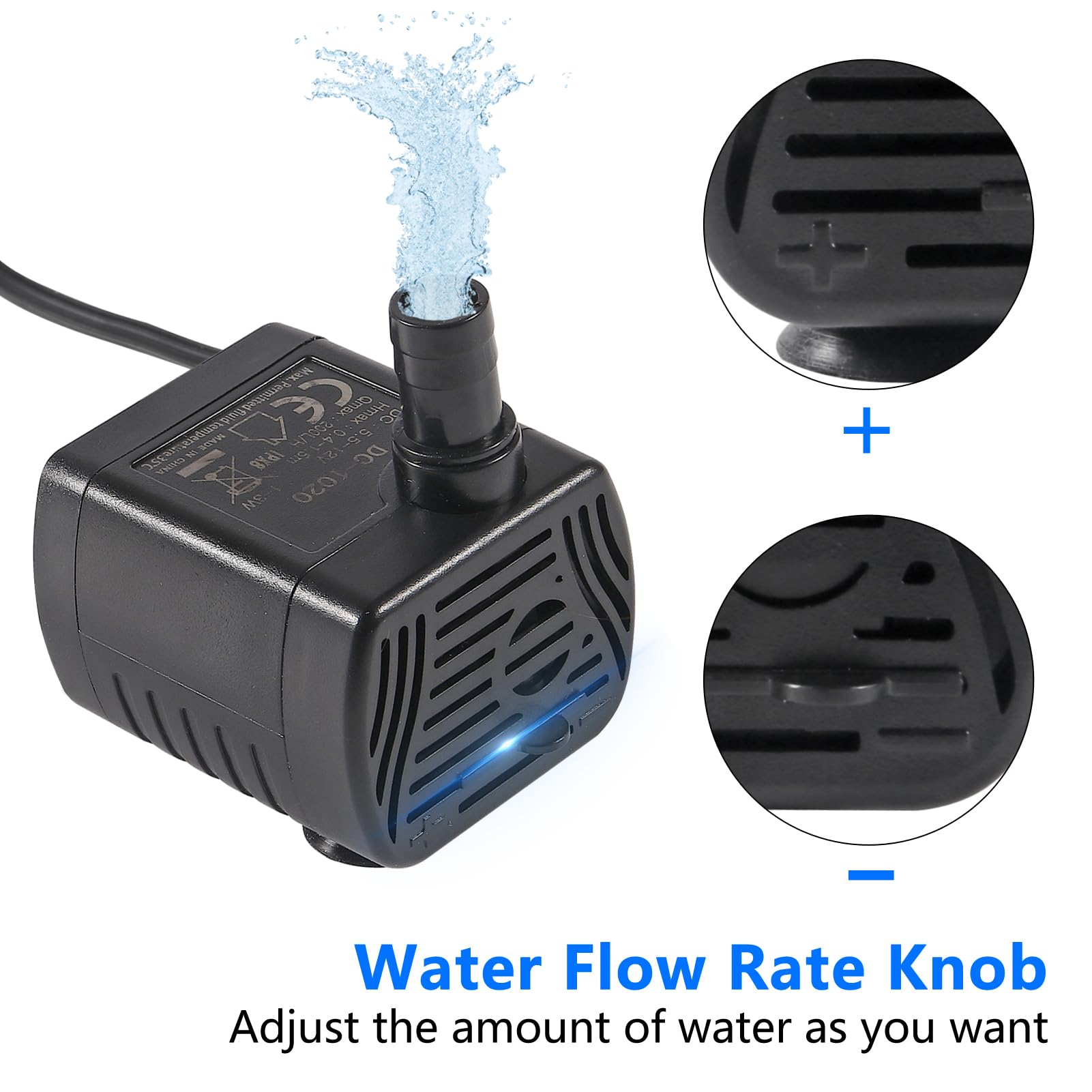 Amazon.com : 2Pcs DC5.5V-12V Mini Submersible Water Pump 1W-3W