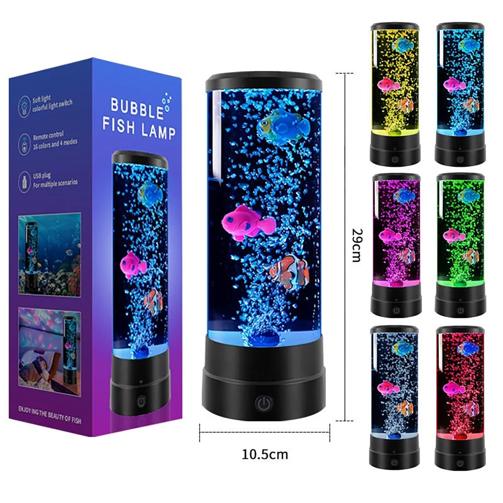 Lampa Akwariowa USB Crystal LED Bubble - Zmieniająca Kolor Nastrojowa Lampa Do Wystroju Domu I Sypialni, Nastrojowe Oświetlenie, Prezent(Black)