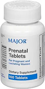MAJOR Prenatal Tablets for Pregnant and Lactating Women - Dietary Supplement - 100 Count