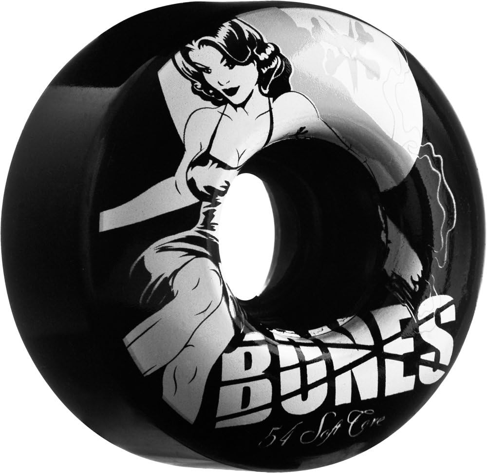 Bones Soft Core 54x33mm 80A Blk Skateboard Wheels (Set of 4) Sports & Outdoors