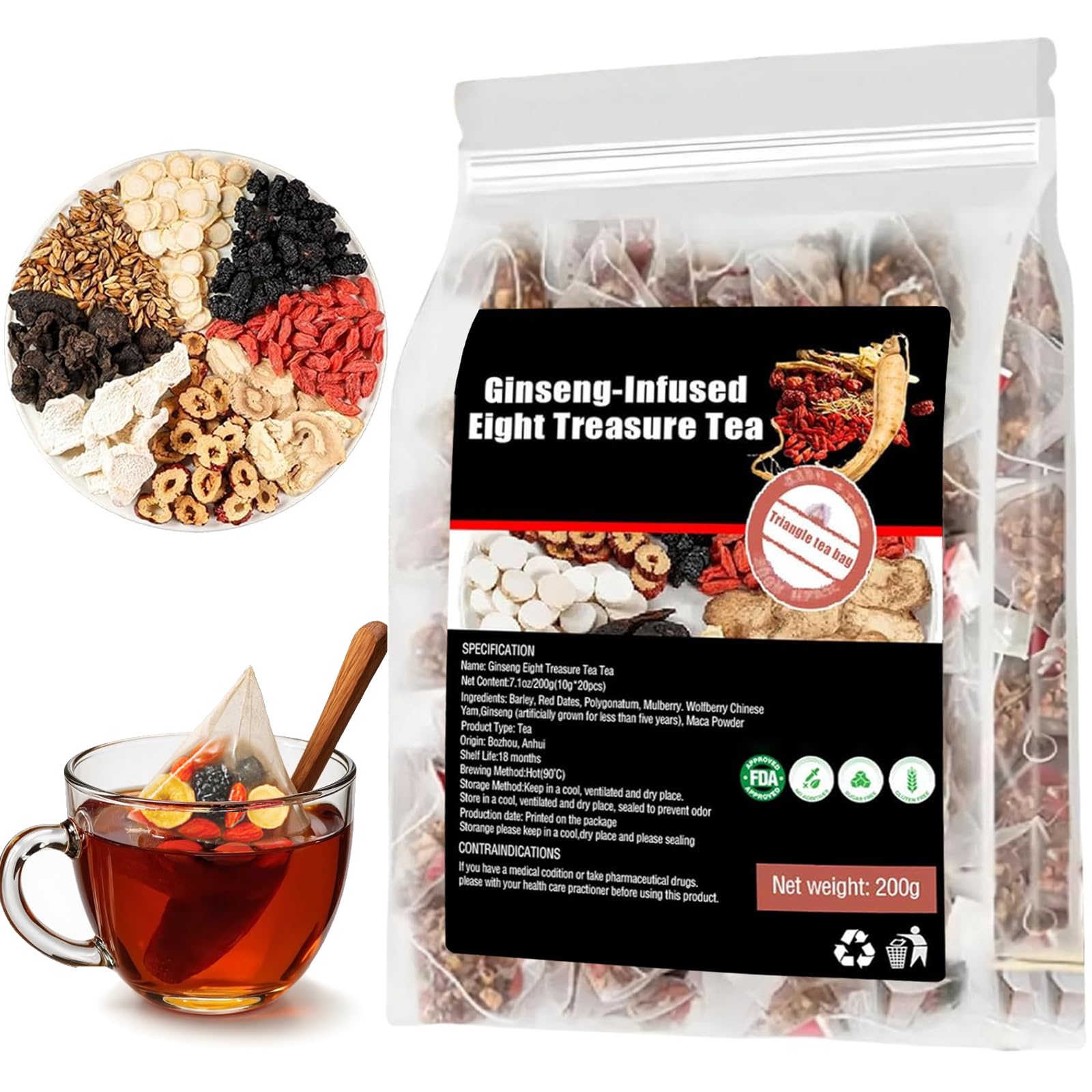 Amazon.com : Kidney Tea Formula Ginseng Eight Treasure, Ginseng