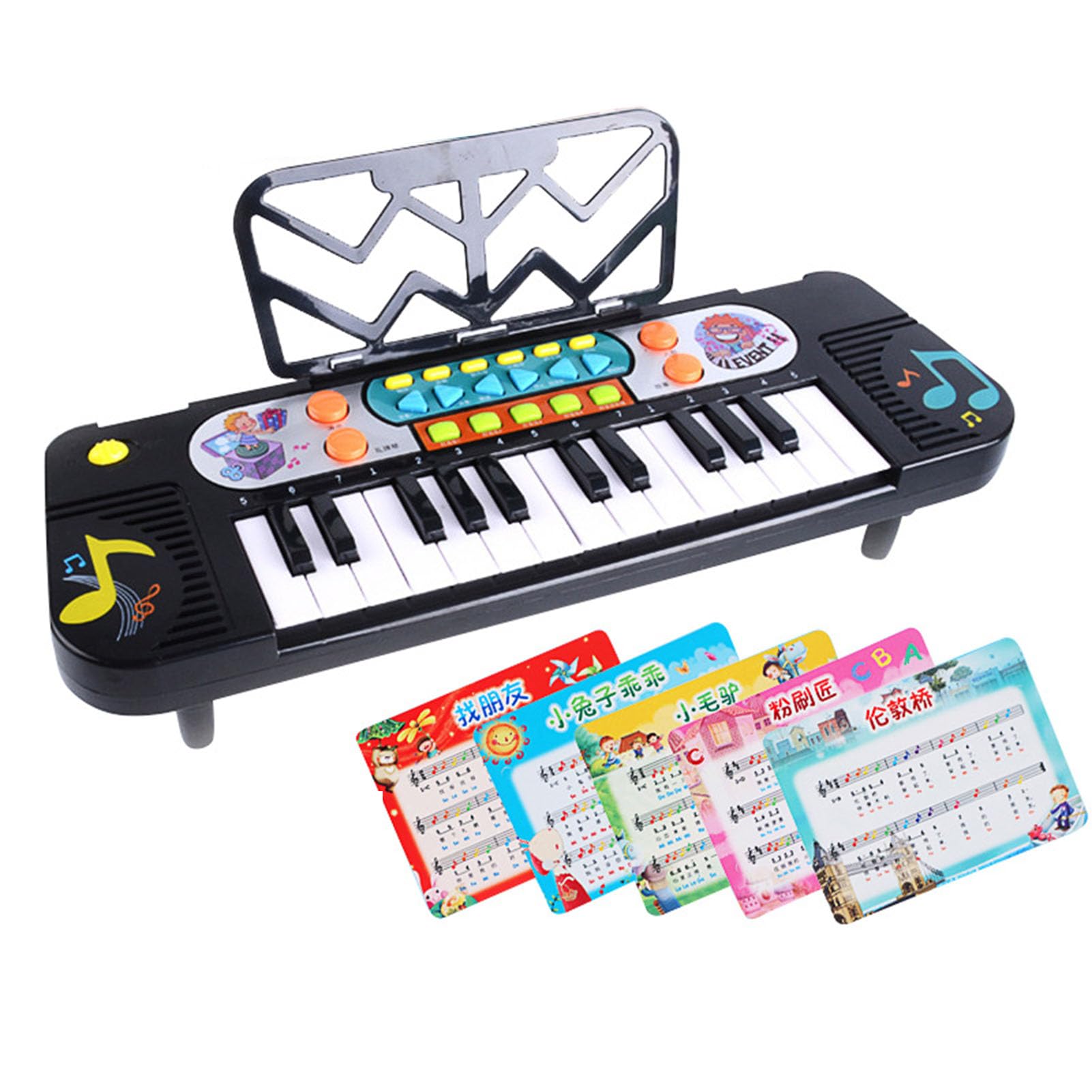 Giocattolo per Pianoforte Musicale Elettronico Portatile per Bambini Materiale ABS Multifunzionale Educativo (25 tasti (con spartito musicale))