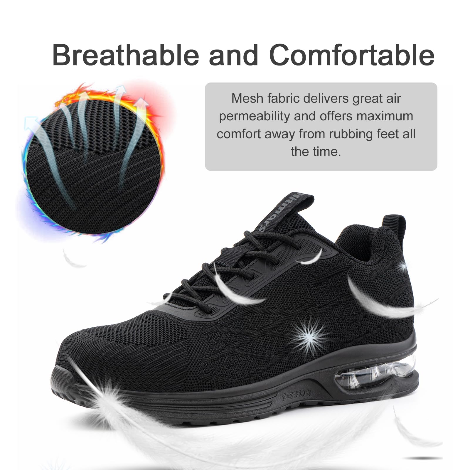 Hitmars Scarpe Antinfortunistiche Uomo Donna con Punta in Acciaio GR.36-48