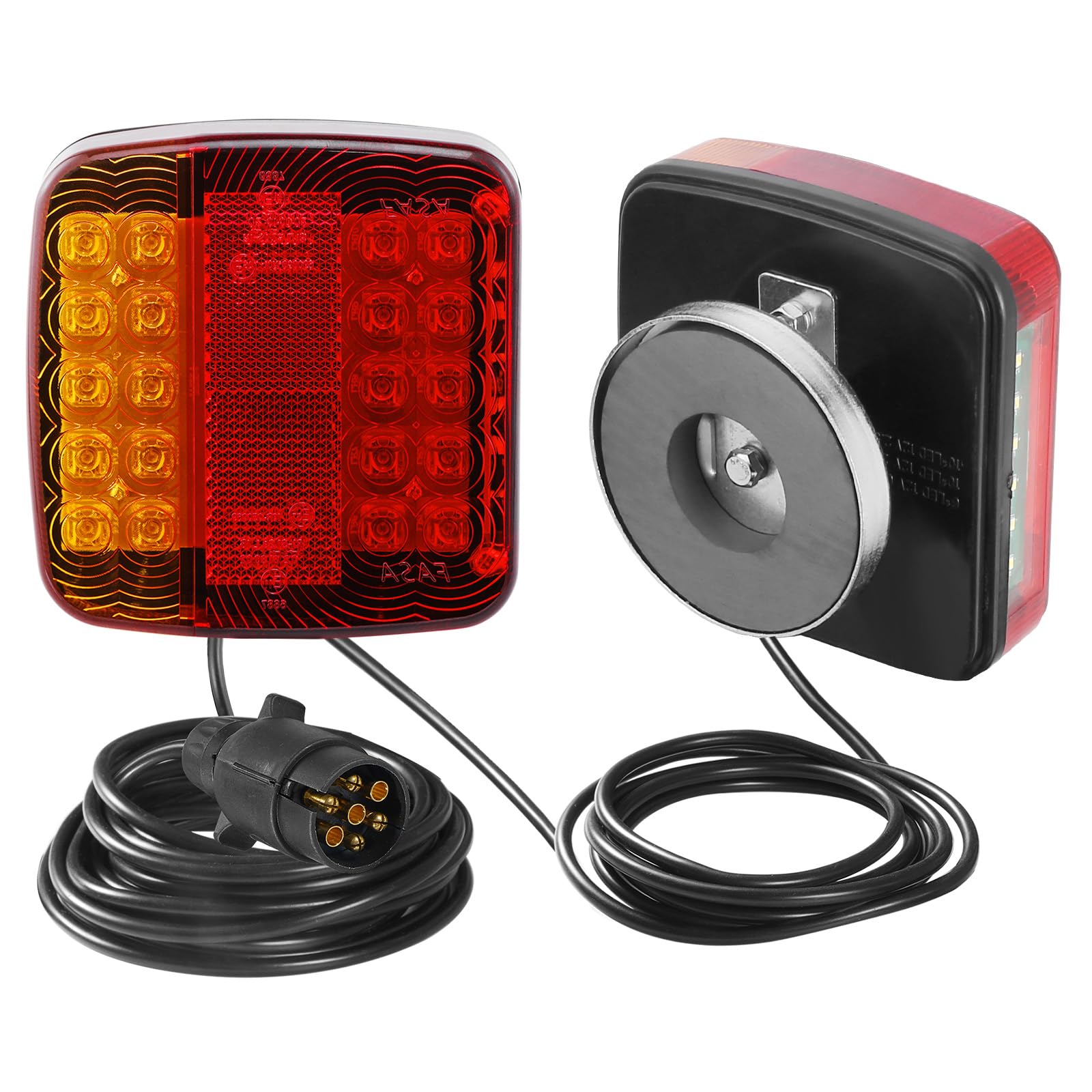 Pilotos Remolque Traseras Led Con Cable 2.5/7.5M, Pilotos Traseros Remolque Base Magnetica, Luces Traseros Led Remolque Con Imán