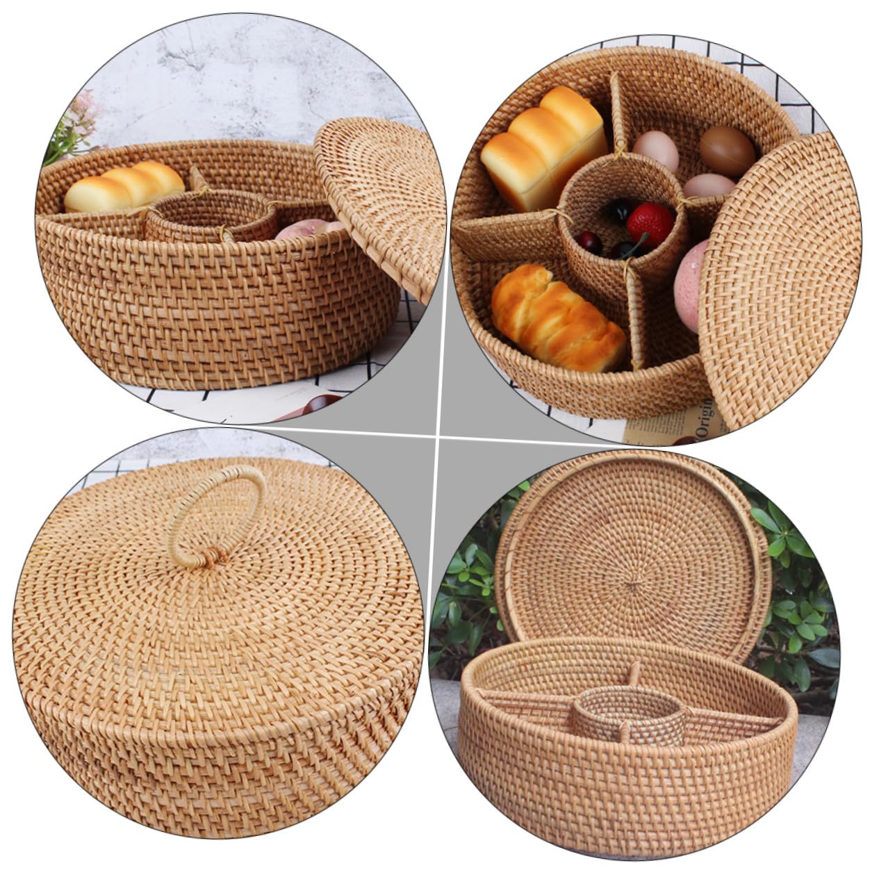 Ciieeo Cesto Portaoggetti senza Sbavature Stile Vintage con Coperchio in Legno Lavorazione Fine Scatola per Snack e Dolci la Casa