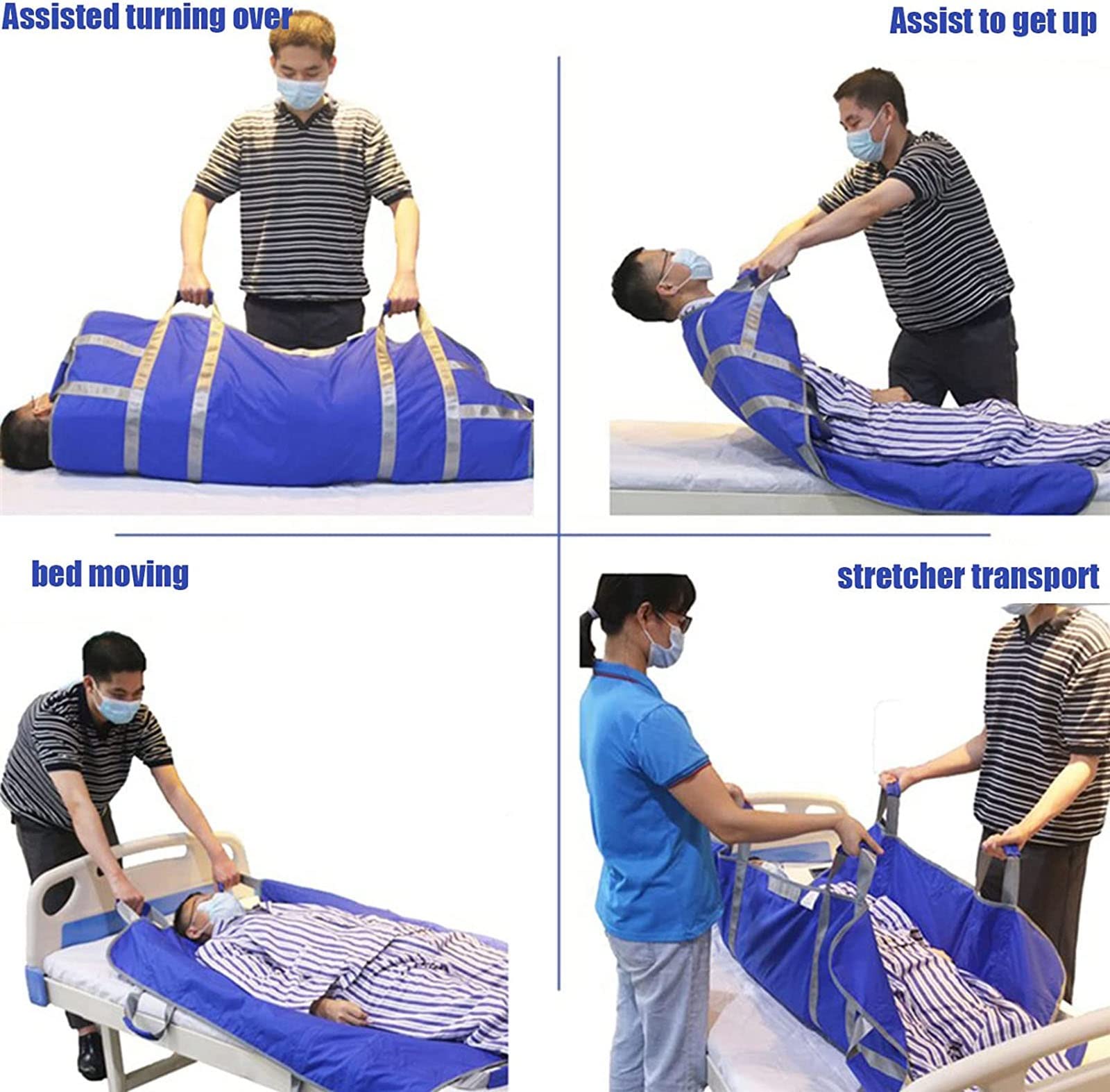 Con asas reforzadas, para levantar el cuerpo, girar, reposicionar, para ancianos, cuidador de adultos.