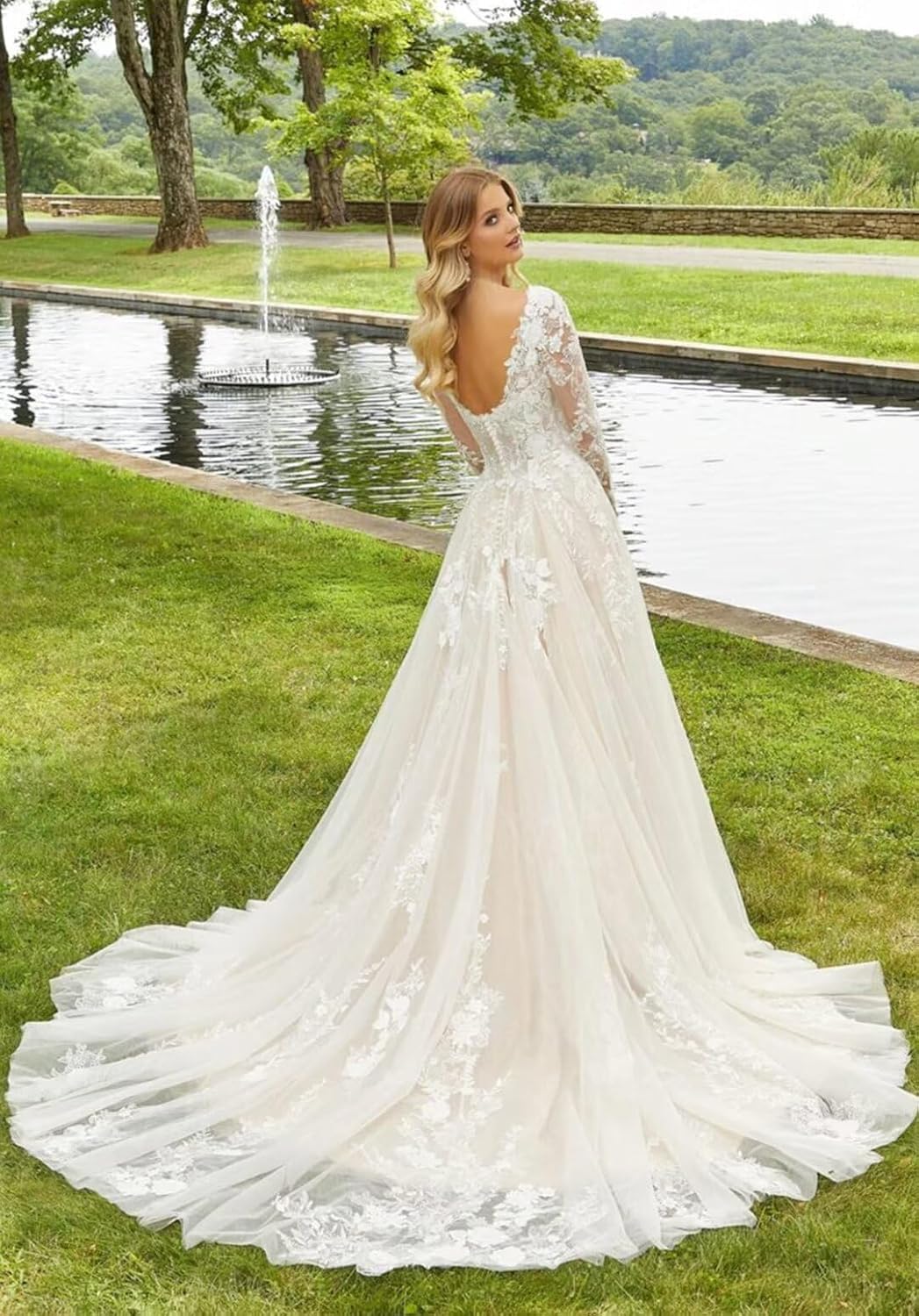 Wedding Dress for Bride Lace Appliques Mermaid Boho Beach Bridal Gowns BOF44