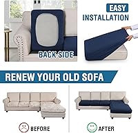 Vista 566 de H.VERSAILTEX 2025 New Sectional Couch Covers 8 Pieces Stretch Sofa Covers for Sectional Sofa Set Separate L Shaped Couch Cover for Both Left/Right