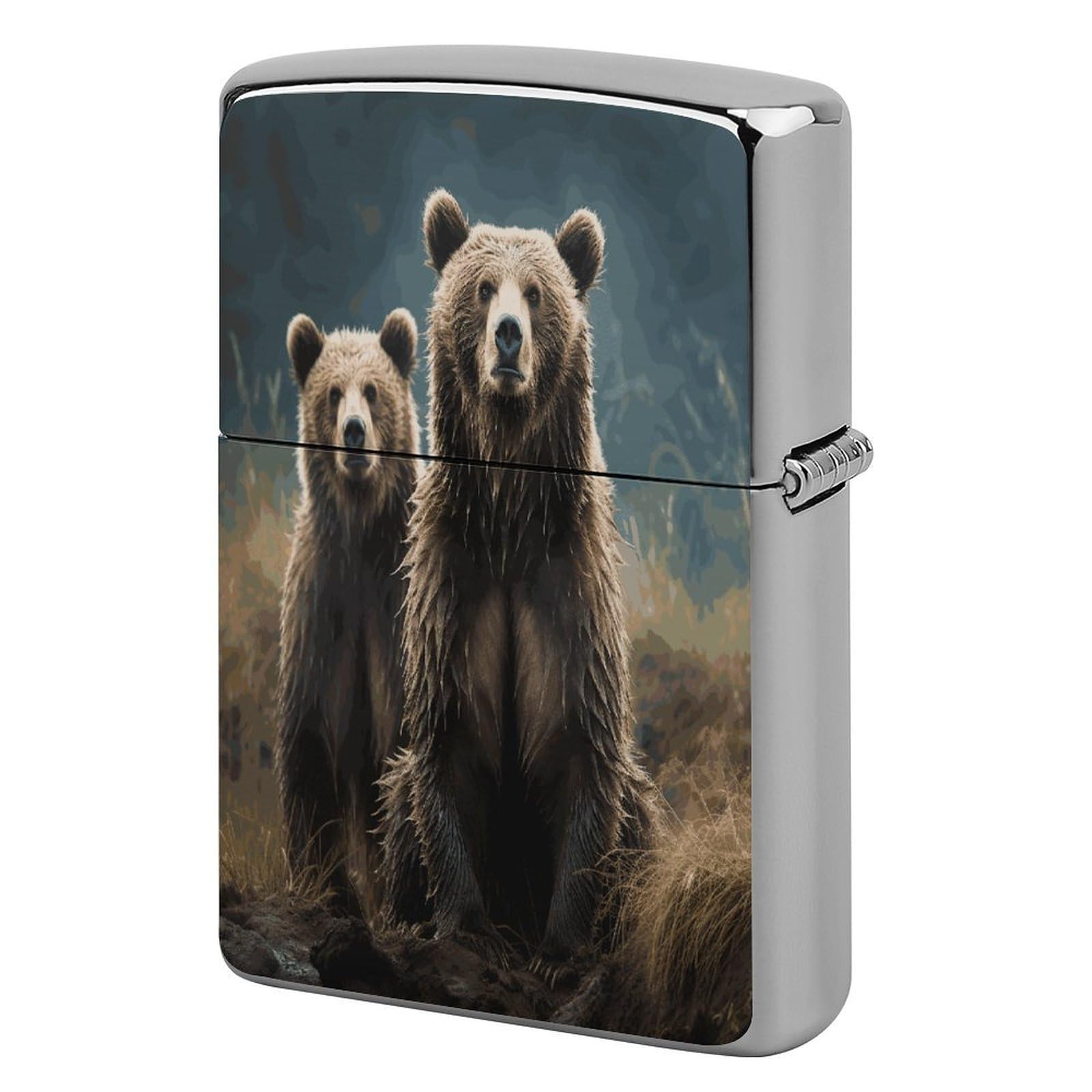 Fodpand Style Encounter Animal Bear Metal Lighter Case Cover Lighter Sleeve