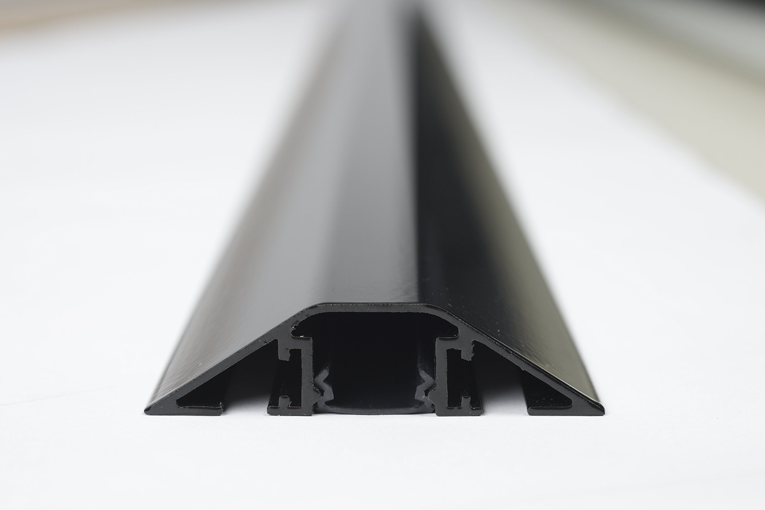 EHA 47751 aluminiowy mostek kablowy, 1,5 m zestaw z taśmą klejącą, czarny, 1500 x 80 x 20 mm