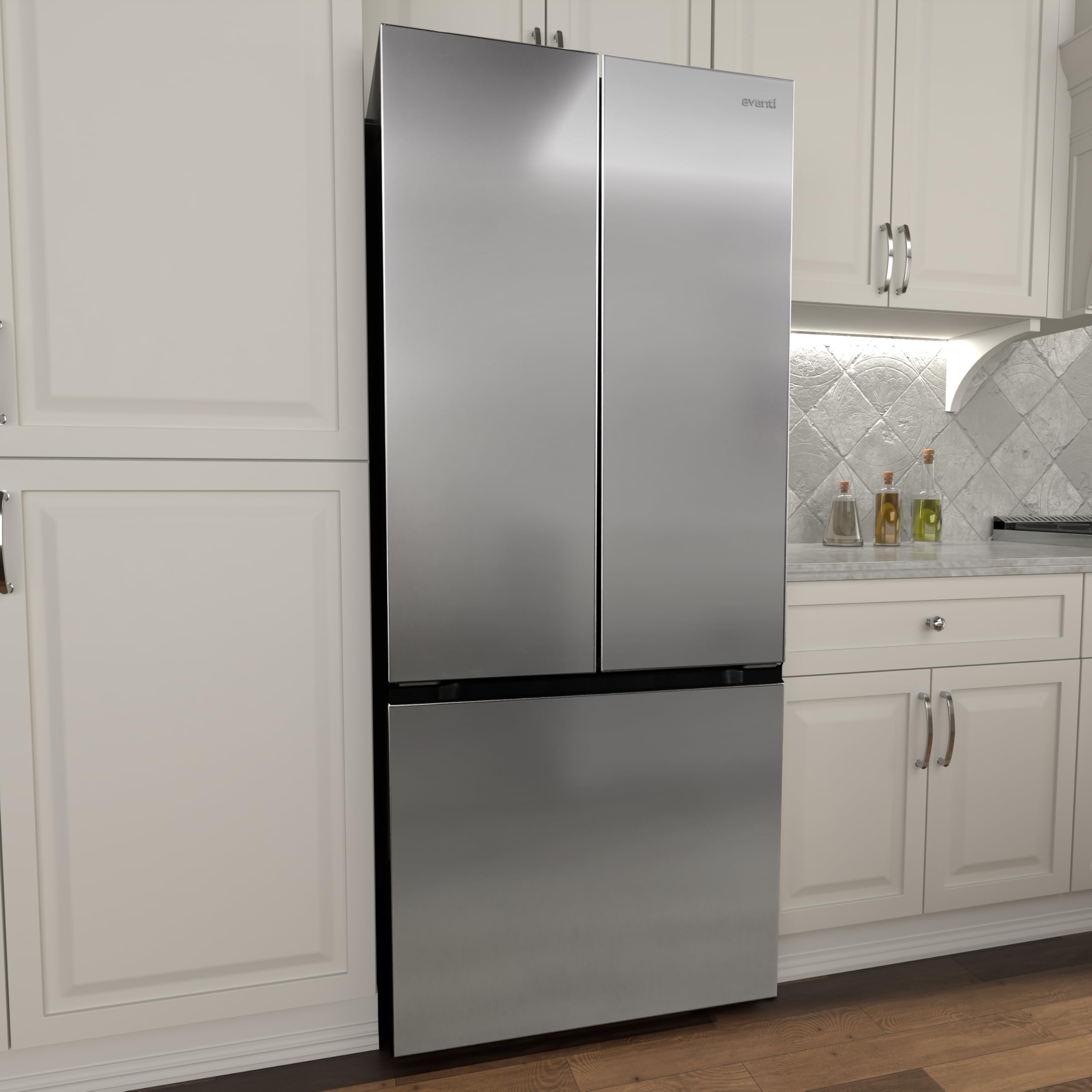 Avanti Refrigerator Freestanding French Door Design Fridge With 6.3 Cu.Ft. Freezer Capacity, Adjustable Electronic Control And Frost Free Defrost, 18.0 Cu.Ft., Stainless Steel on Fridge.com - View 6