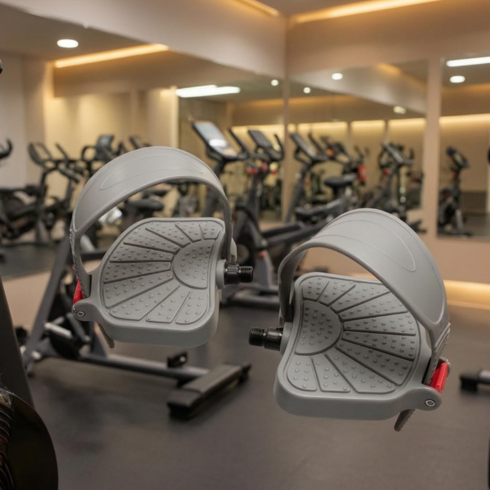 Pedali con Fermapiedi Resistenti | Durevoli, Pedali per Bici Statica con Cinghiolo, Ciclismo Indoor