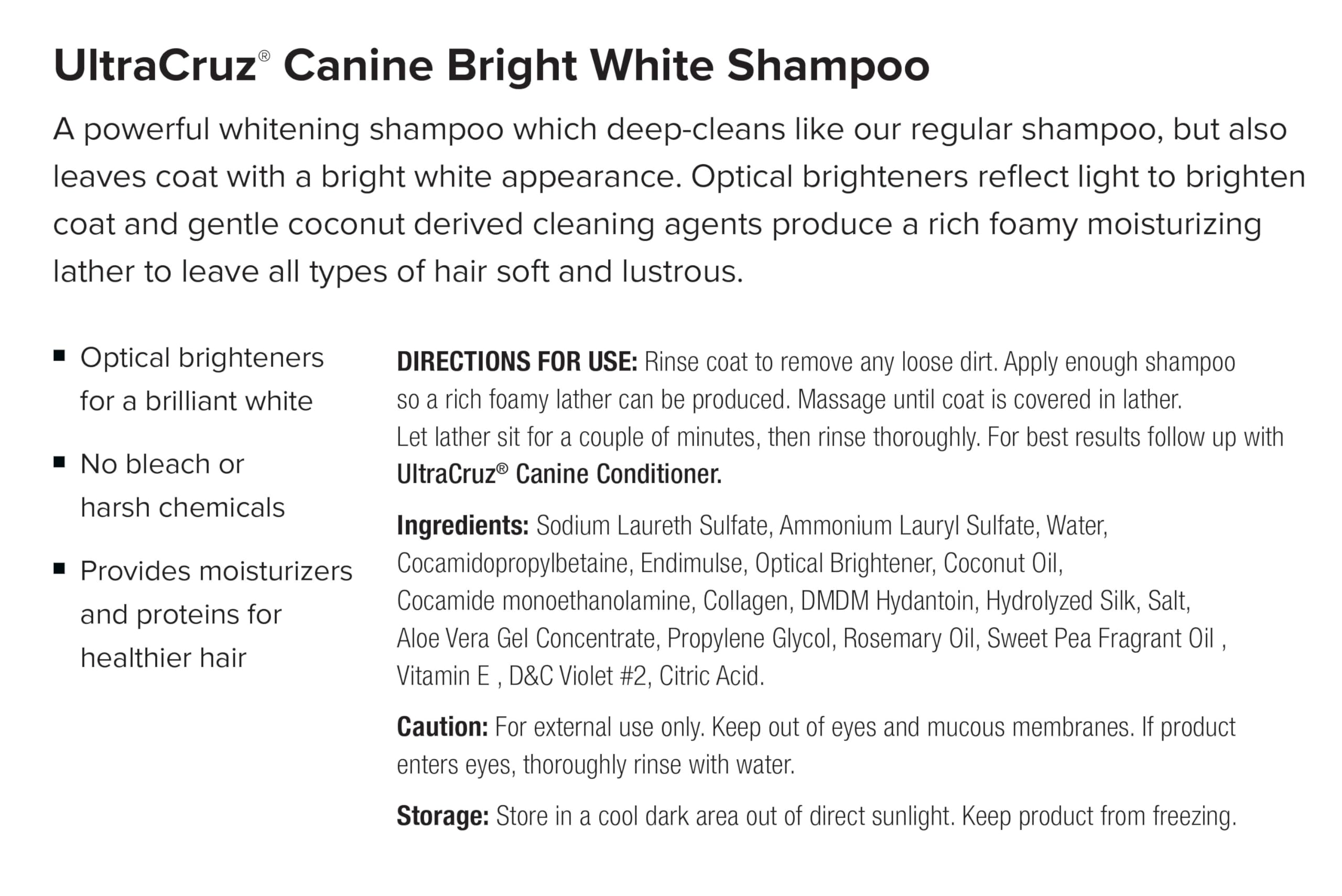 UltraCruz® Canine Bright White Szampon dla psów, 1 galon