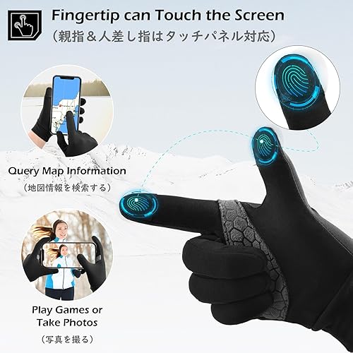 Miniatura 2 de TRIWONDER - Guantes de esquí para niños y niñas, a prueba de viento, abrigados, para clima frío mitones deportivos para snowboard