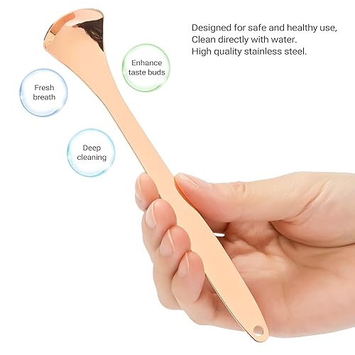 Miniatura 8 de Rattygan Style Juego de 3 raspadores de lengua con estuche de almacenamientoviaje, limpiadores de lengua de higiene bucal (plateado)