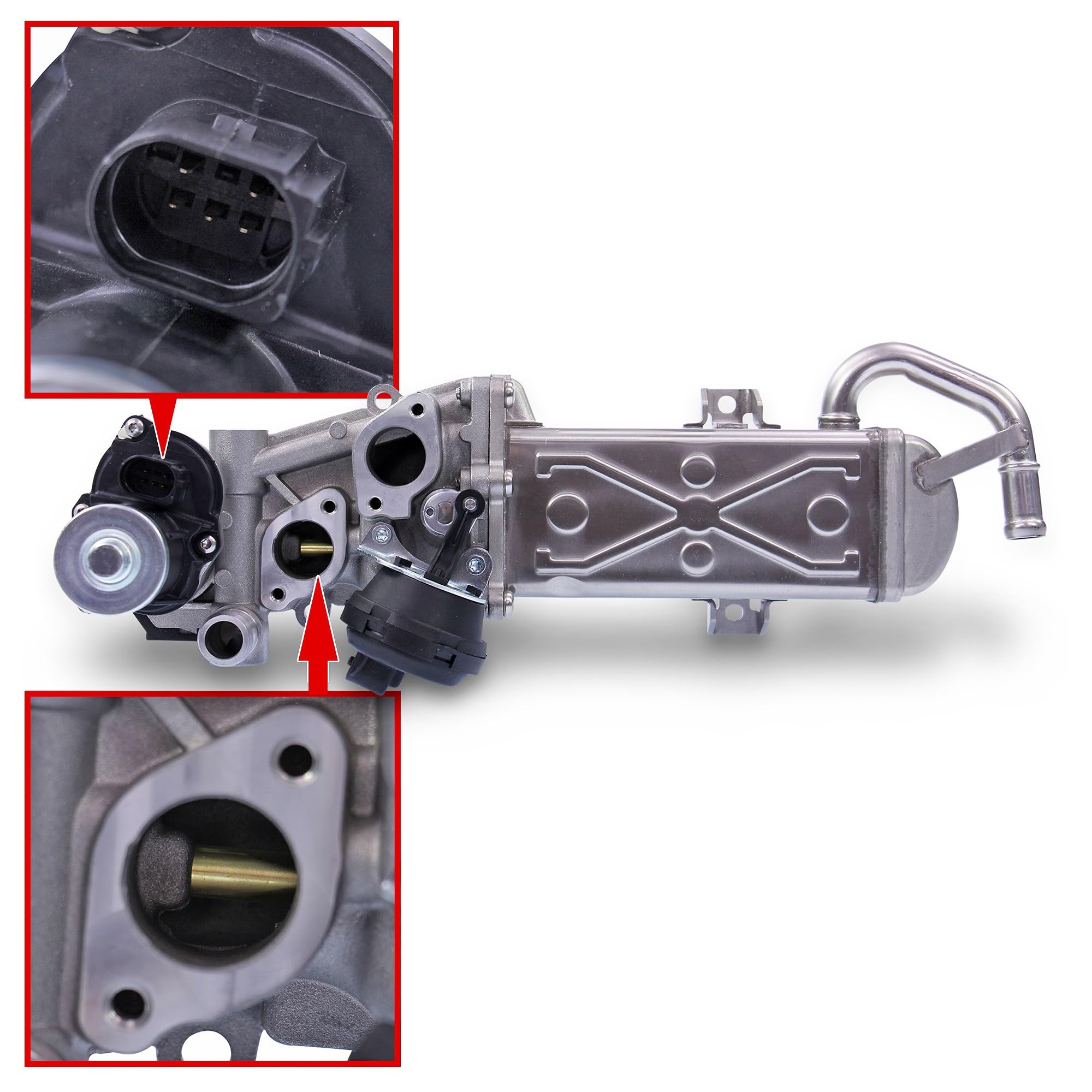 ATEC Germany 1x valvola EGR elettrica incl. guarnizione incl. raffreddatore EGR ricircolo dei gas di scarico
