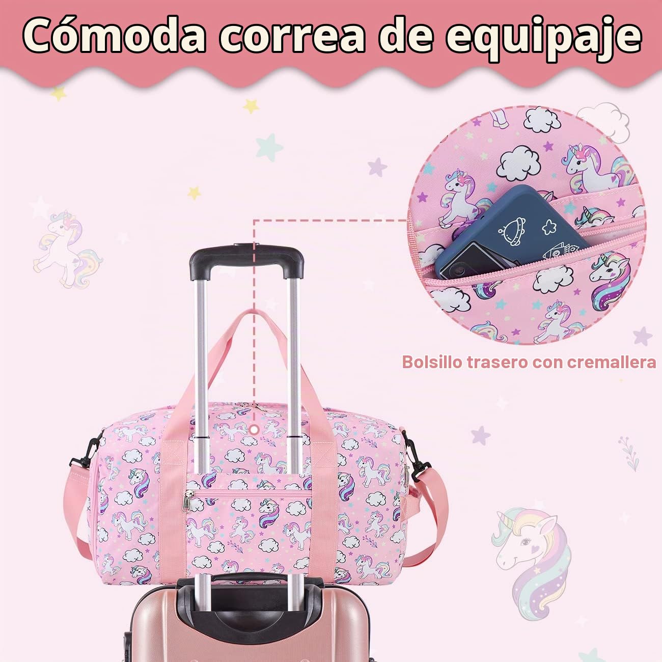 Bolsa de Deporte para Niños, RAVUO Resistente al Agua Bolso de Viaje Weekender Bolso de Mano Bolso de Viaje para niños con Compartimento para Zapatos y Bolsillo para Mojado