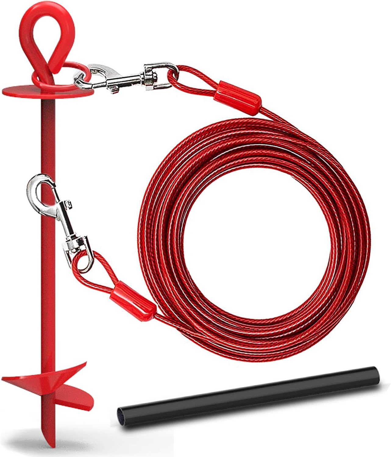 Dog Tie Out Cable - 10/30/50/75ft Tie Out Cable for Dogs Up to 60lbs No Tangle Rust Proof Dog Tie Out for for Outdoor, Yard and Camping…