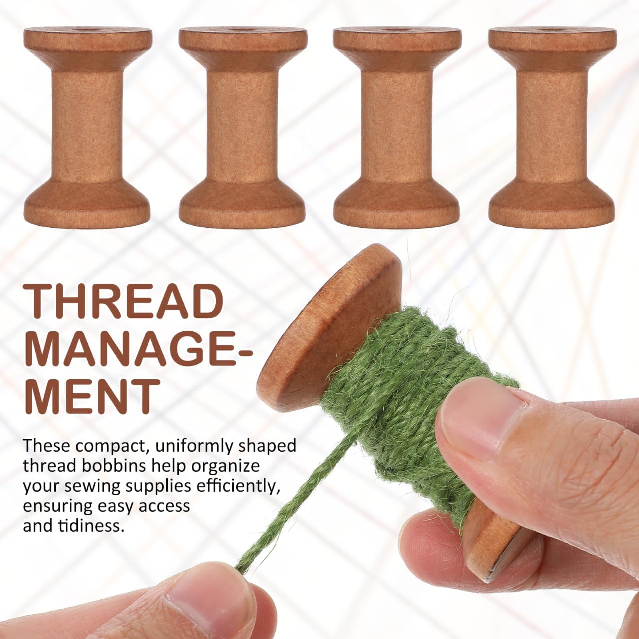 VILLCASE 20pcs Wooden Spools, 2 Inch Natural Wooden Spools for Crafts, Unfinished Wood Empty Bobbins for Sewing Embroidery Machines, Thread Cord Ribbon Organizer for Wire Weaving Arts Crafts DIY