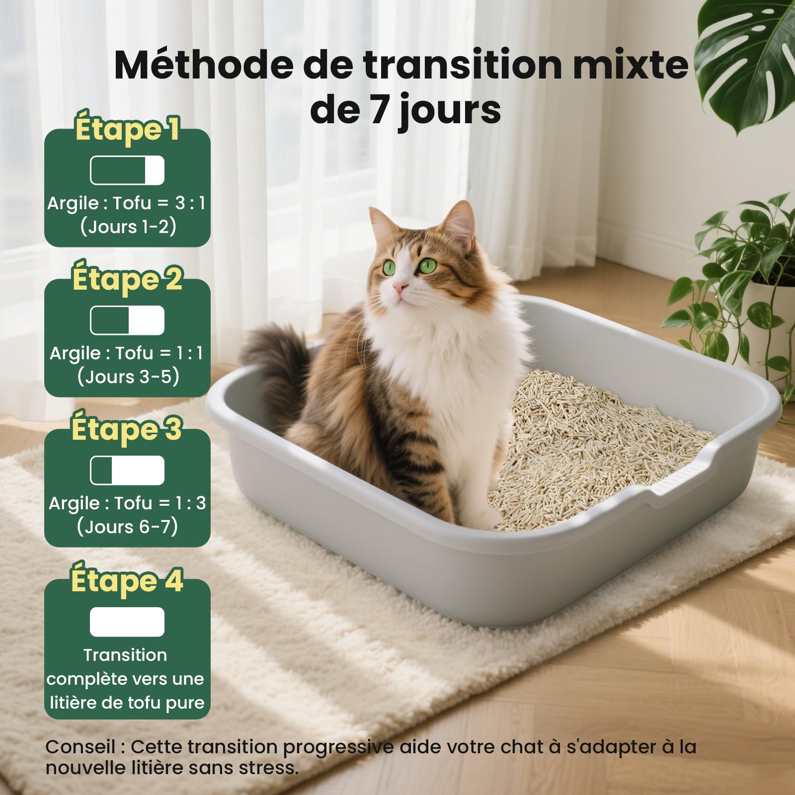 Gradner Pet Litière pour Chats en Tofu 8.16KG, Litière Agglomérante Contrôle des Odeurs avec Thé Vert, Jetable dans Les Toilettes, sans Poussière et Légèrement Agglomérante - 6LBS*3