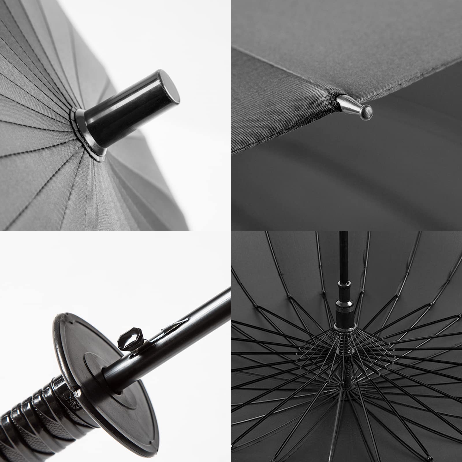 ZXF Regenschirm mit Metall langem Griff, Samurai-Schwert für den Außenbereich, Sonnen- und Regen-Regenschirm, Winddicht, wasserdicht, Anime-Motiv, schwarz, gerade