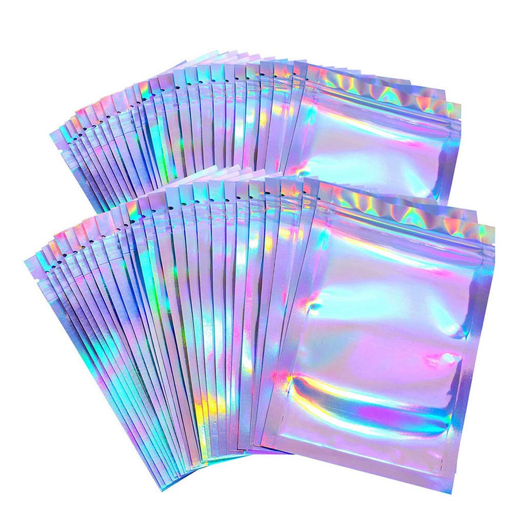 VICSPORT Mylar Zip Lock Bag 100pcs Aluminum Foil Bags Flat Ziplock Food Storage Bags,Valve Zipper Pouches 7 * 10 and 7.5 * 12cm