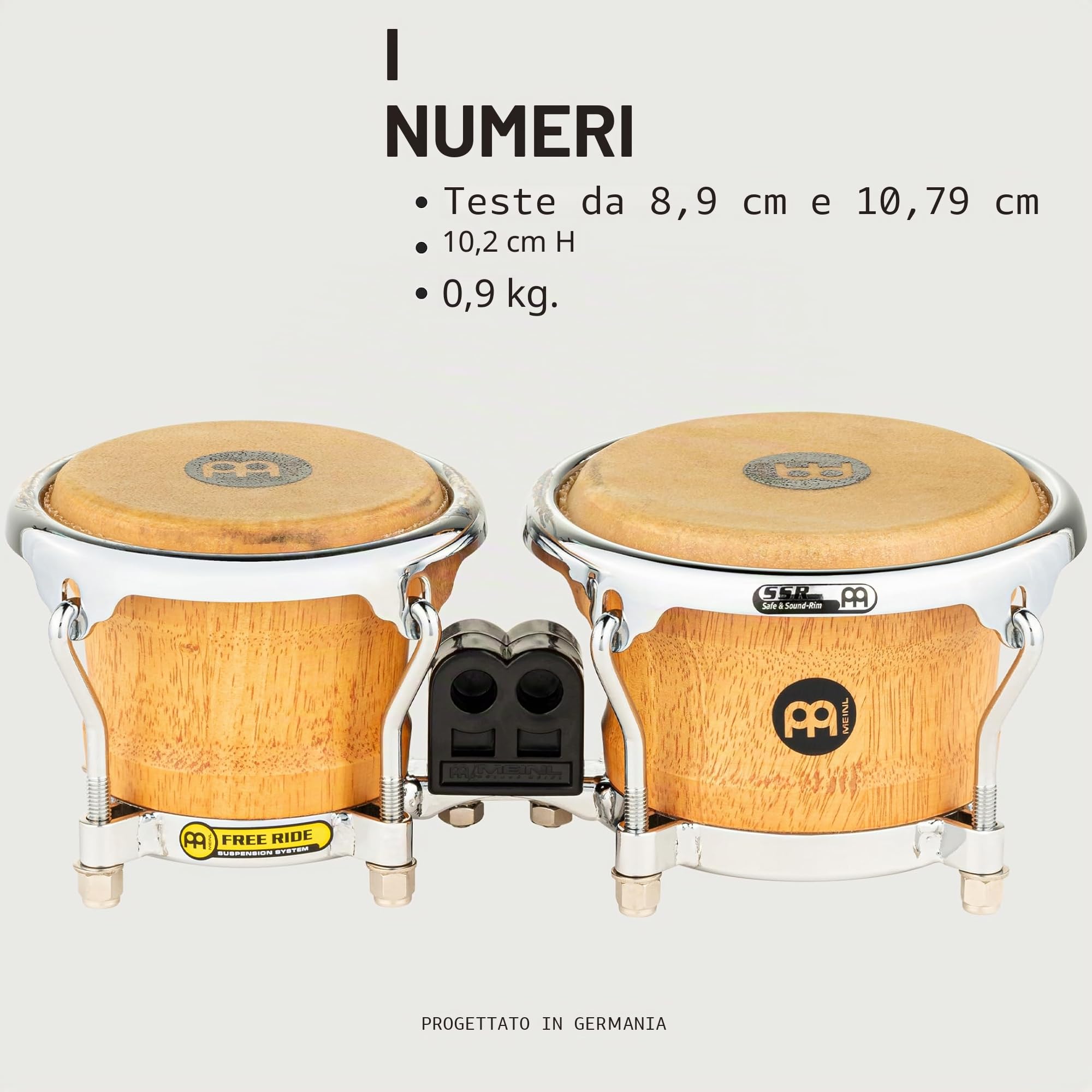 Meinl Mini Bongos FWB100, 3 1/2"+4 1/4", Super Natural - Bongo