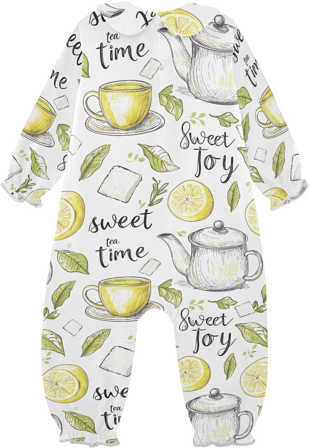 vvfelixl Baby Sleepers Sweet Time Tea Long Sleeve Onesie Girl Baby Clothes for Girl Play One-piece for 0-3 months