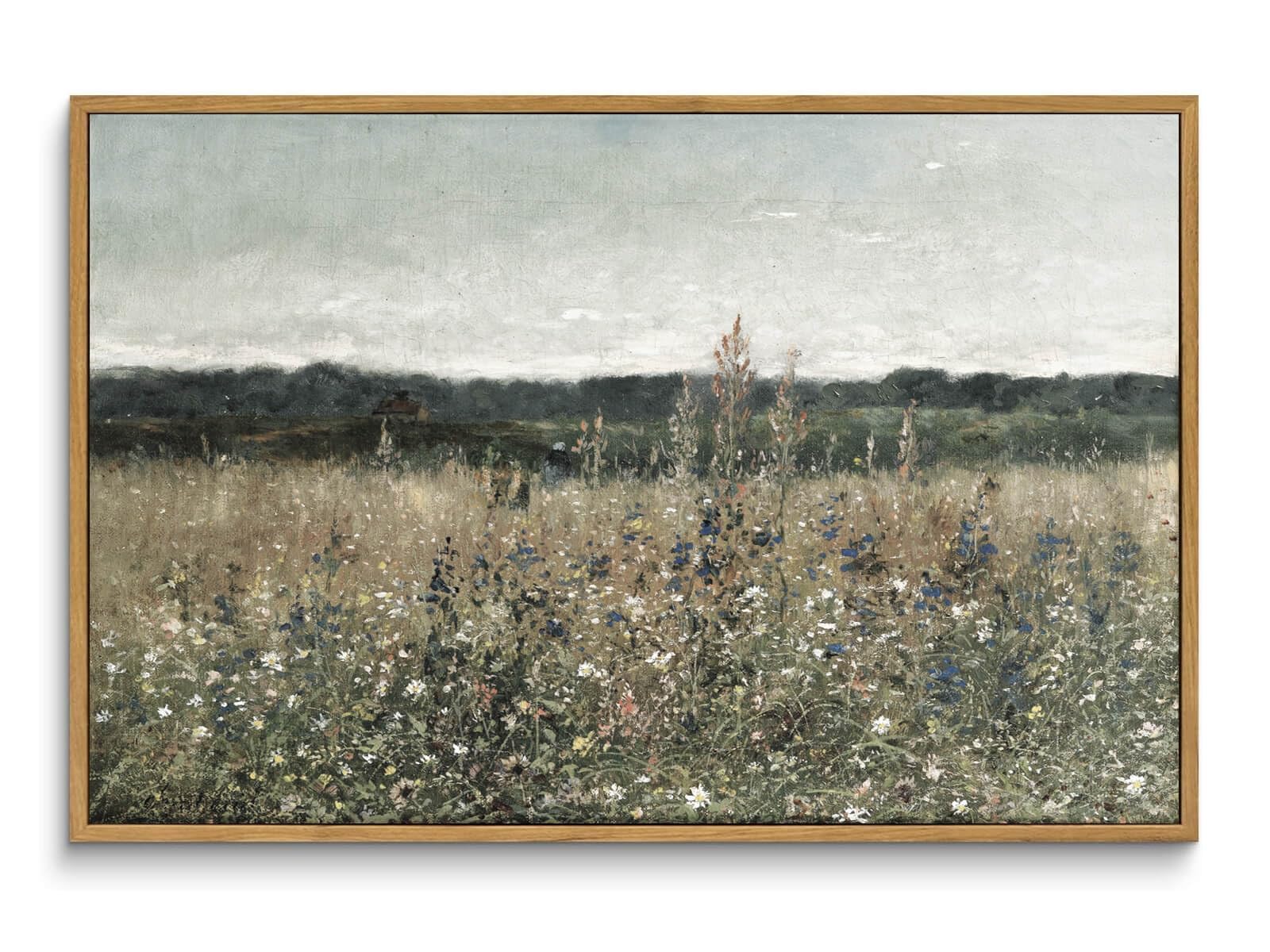 WITCOLOR Framed Large Canvas Wall Art, 16×24in Vintage Wall Art Decor for Living Room Retro Nature Floral Wood Wall Art Prints Classical Flower Painting for Bedroom Office Home Decoration