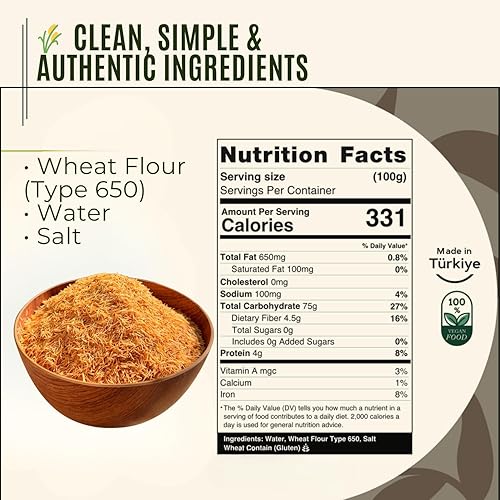 Miniatura 2 de Masa de fillo rallada Kataifi tostada - Kadayif asado crujiente para barra de chocolate Dubai, Kunafa, Knafeh y pasteles de Oriente Medio - Listo