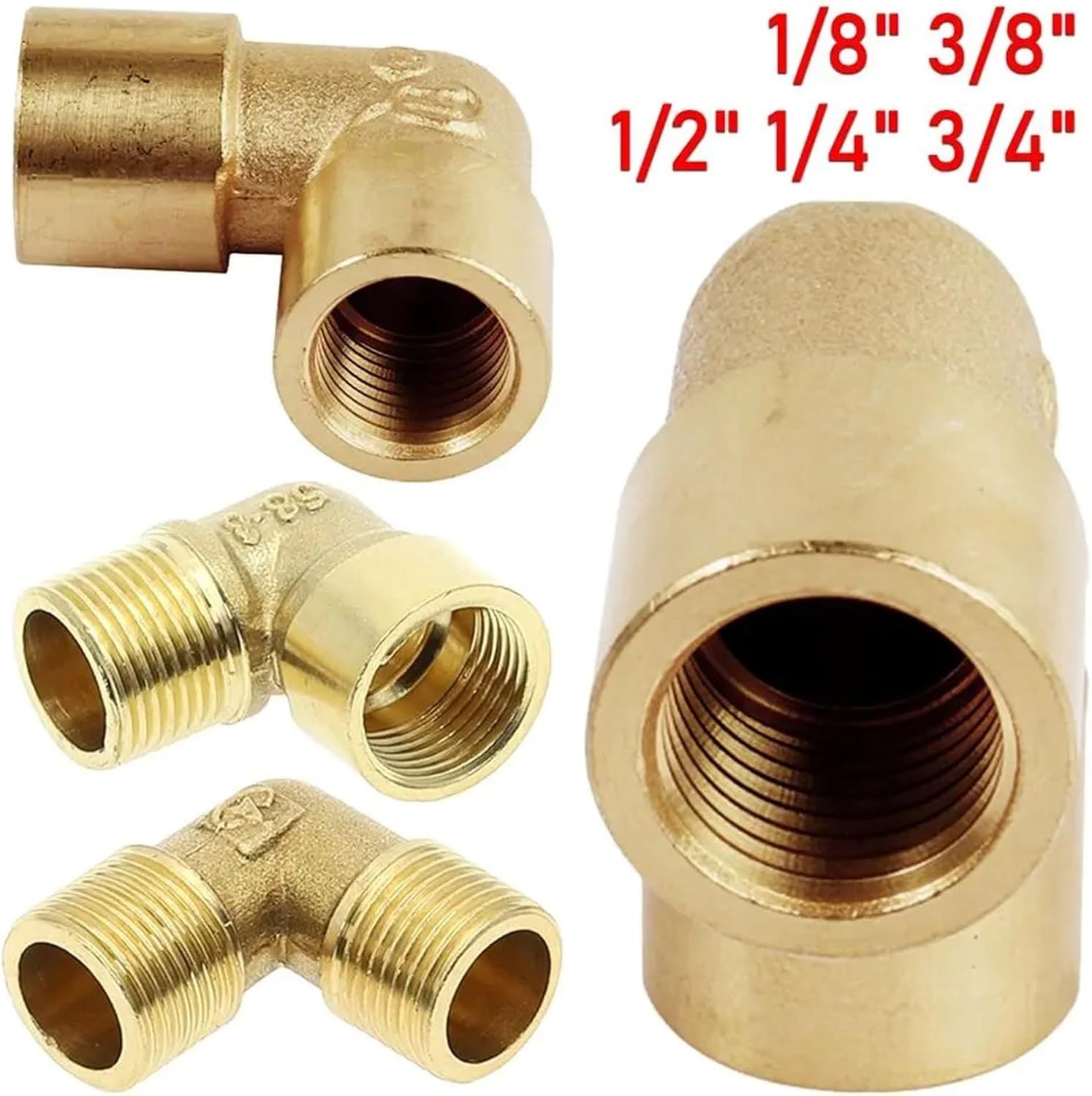 Brass Elbow 2pcs Hose Elbow Brass Fitting For RV Water Hoses(FM-G1-4)