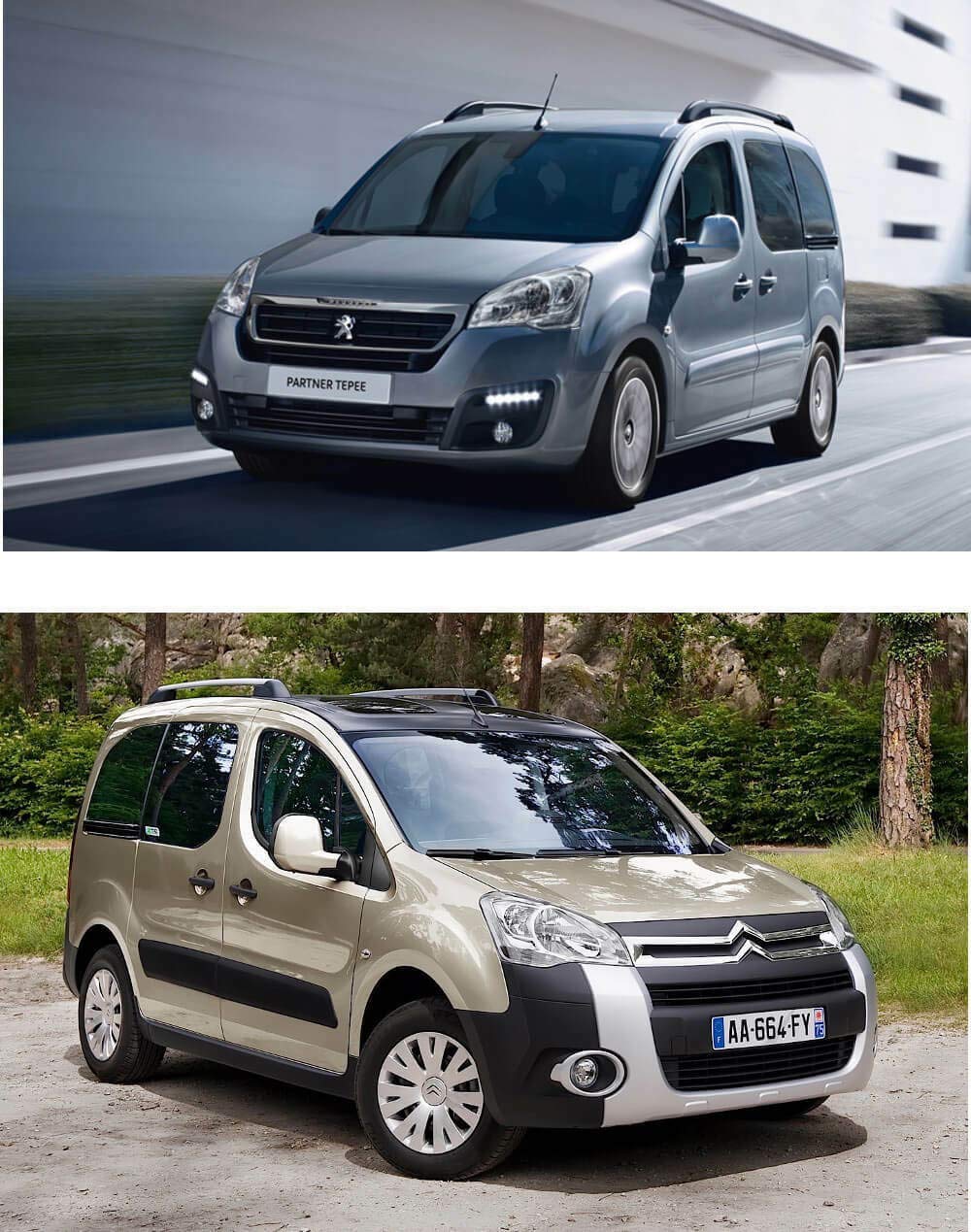 F900378 - Tappetini su Misura per Auto in gomma Antiscivolo Compatibile con Berlingo Multispace 5 posti dal 2008-, partner II Tepee 5 posti dal 2008-