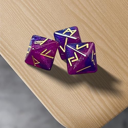 Miniatura 7 de DYNWAVE Juego de 3 dados de acrílico de 12 caras, juego de mesa de dados poliédricos surtidos para juegos de rol, accesorio de adivinación, violeta
