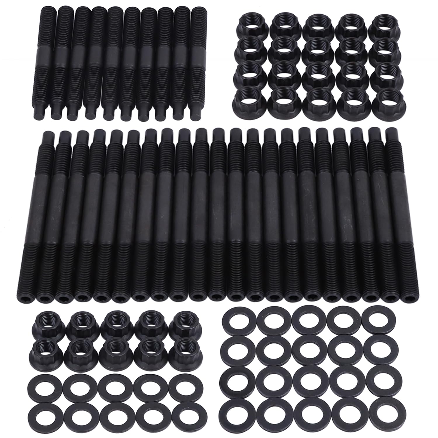 Cylinder Head Stud Bolt Kit 12-Point, Compatible with 2004-Newer LS1 LS3 5.3L 5.7L 6.0L Engines 2004-2019 Chevy LS1 LS6 L98 4.8L 5.3L 6.0L Engines 234-4317