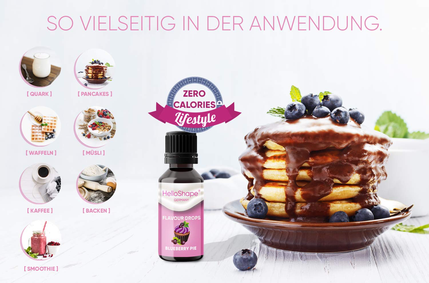 Hello Shape Flavour Drops zuckerfrei Mix-Box (Set, 5x 30ml) Geschmacks Tropfen OHNE KALORIEN - 5 tolle Geschmackssorten im Vorteilspack | vegan | Für Naturjoghurt, Porridge oder Quark