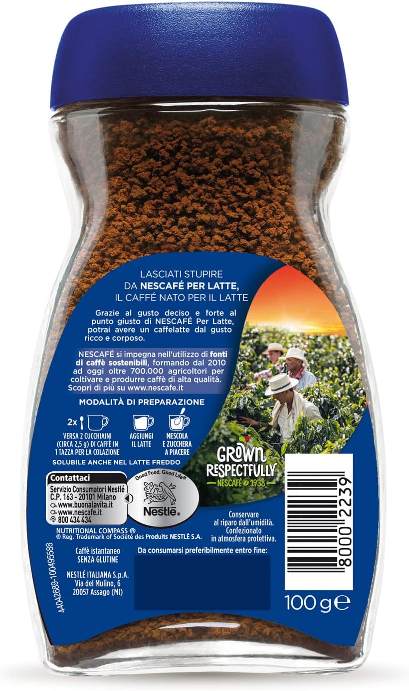 NESCAFÉ Per Latte Caffè Solubile, Barattolo 100g (Confezione da 2) - Immagine 3