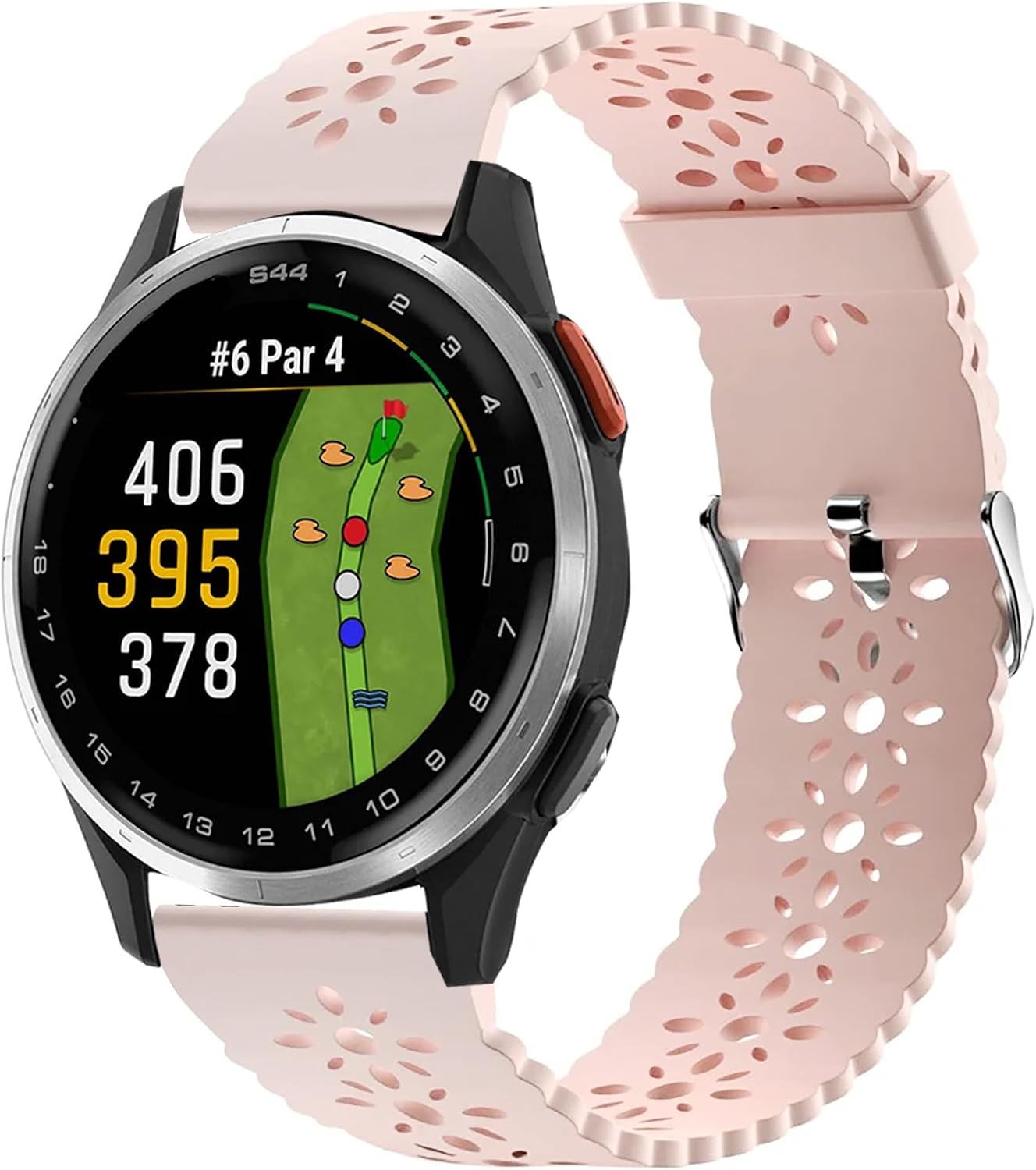 Lamshaw Compatible with Garmin Approach J1 Band, 20mm Quick Release Silicone Lace Slim Thin Hollow-Out Replacement Straps Compatible for Garmin Approach S50, S44, S42, S40, J1 Smartwatch