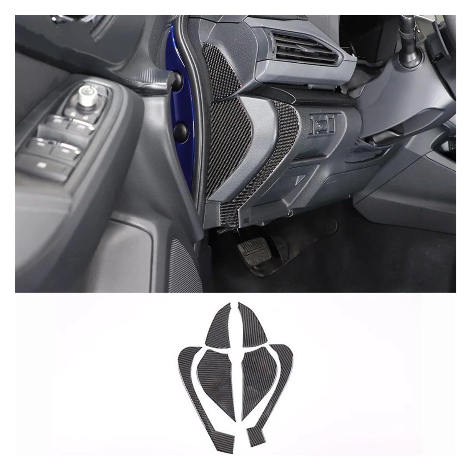 Interior Mouldings for Subaru for Crosstrek 2024 Black Carbon Fibre Car Interior Decoration Trim Frame Stickers Car Accessories Car Accessory(U-b)