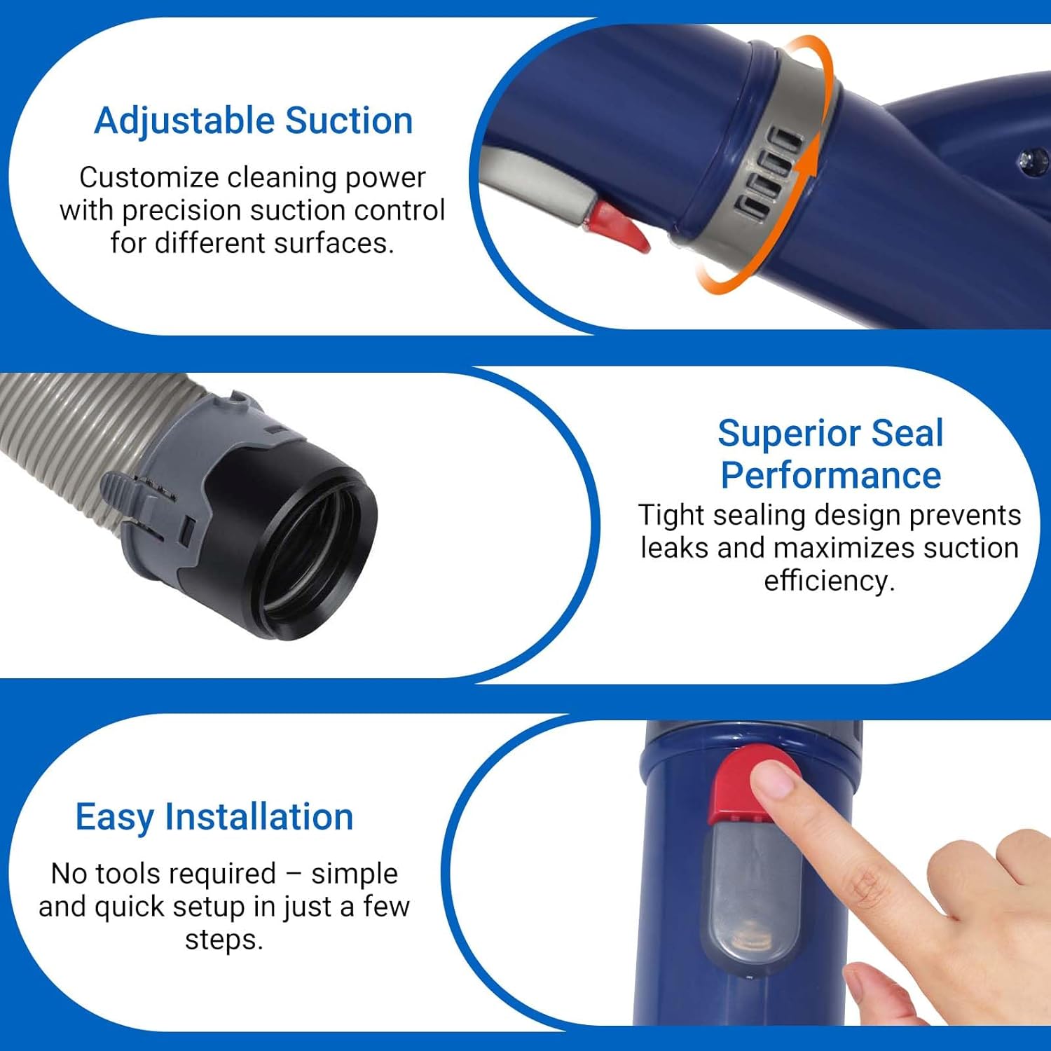 EZ SPARES Replacement for Shark NV350, NV351, NV352 Hose Handle,Part 113FFJ Vacuum Cleaner,Adjust Suction for High Pile Carpets and Area Rugs