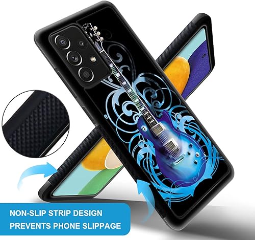 Miniatura 3 de Funda compatible con Samsung Galaxy A53 5G, estilo de guitarra azul, diseño de patrón increíble, a prueba de golpes, antiarañazos, carcasa trasera