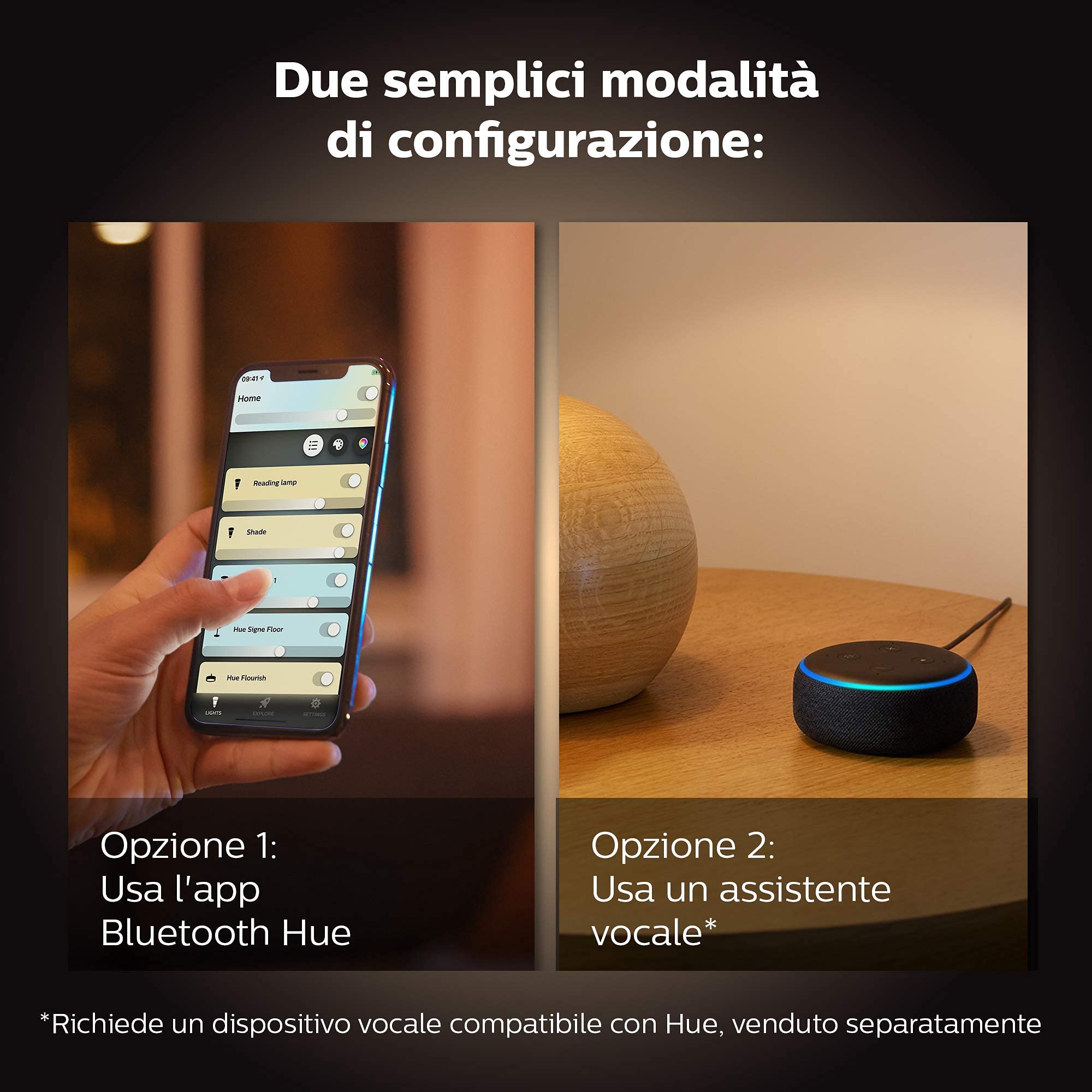 Philips Hue White Ambiance Buckram Faretto LED Smart, Bluetooth, Lampadina Inclusa, 5W, Nero
