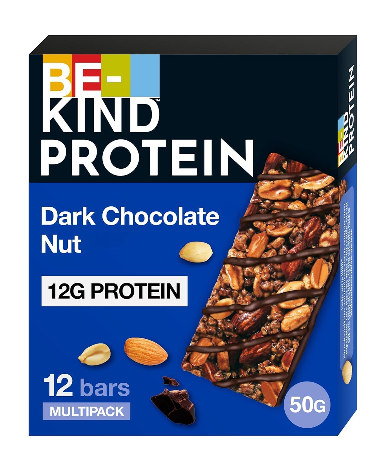 BE-KIND Protein 3x Dark Chocolate Nut 12x50g & BE-KIND Protein 3x Caramel Nut 12x50g I Proteinriegel I Schokoriegel I Sportriegel I Glutenfrei I Glutenfreie Riegel