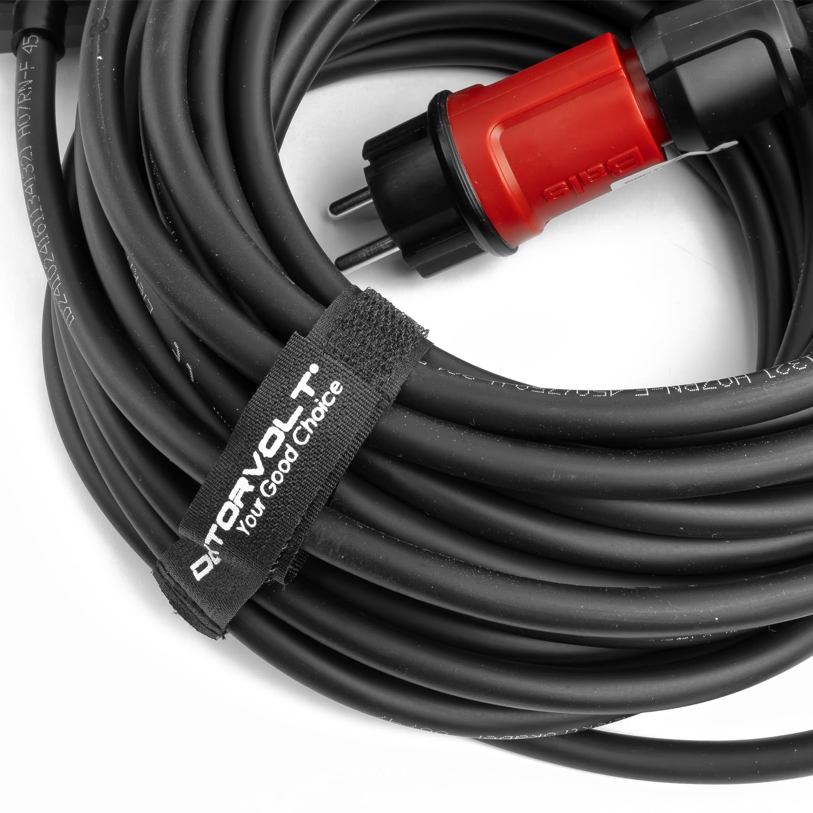 Doktorvolt Rallonge électrique - 4 prises - 15 m - Multiprise 3 x 1,5 mm² - Résistant à l'huile et aux intempéries - Noir