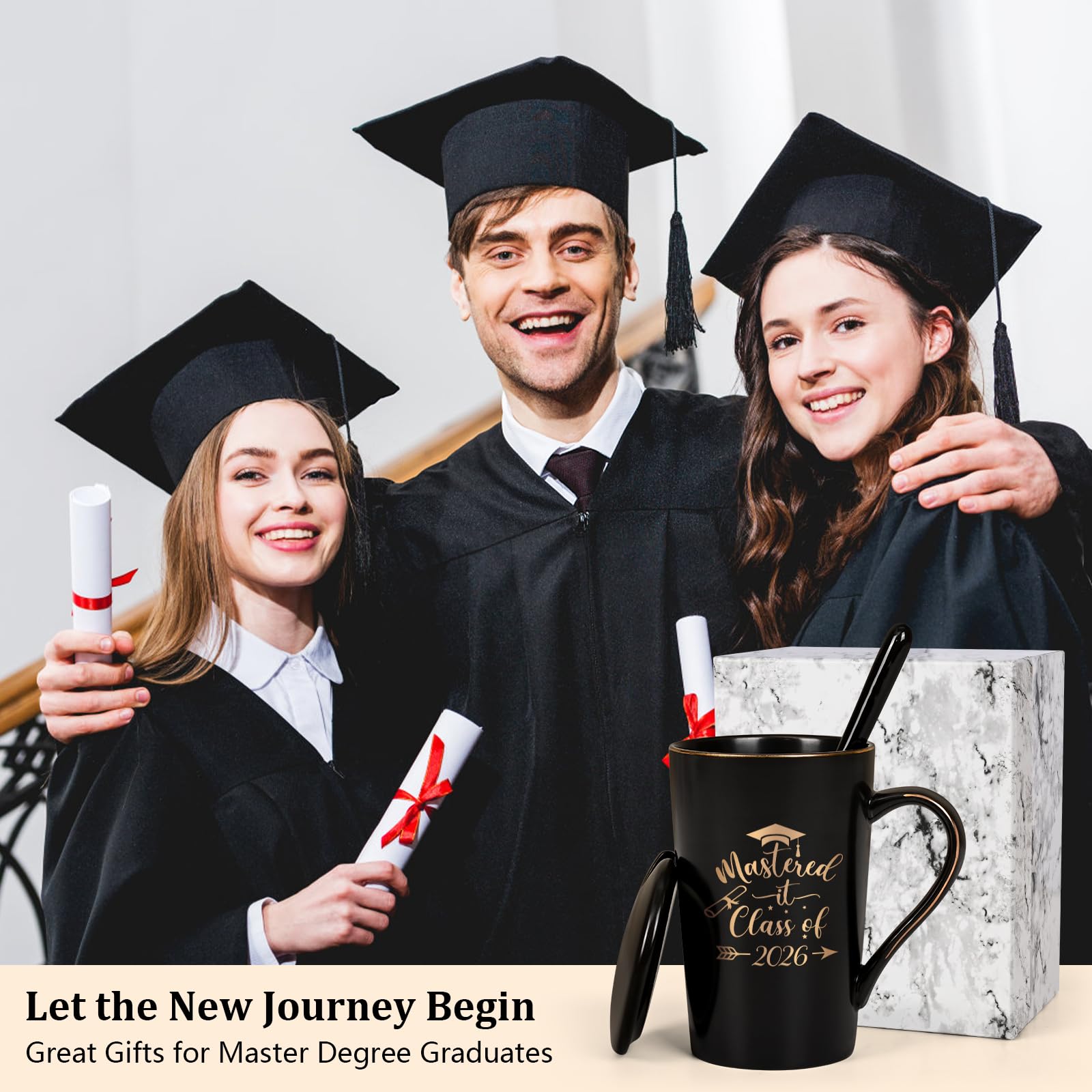 Maustic Masters Degree Graduation Gifts, Mastered It Class of 2026 Coffee Mug, College Graduation Gifts for Women Her Him, Class of 2026 Grad Gift, MBA Grad Gift, 14 Oz Black
