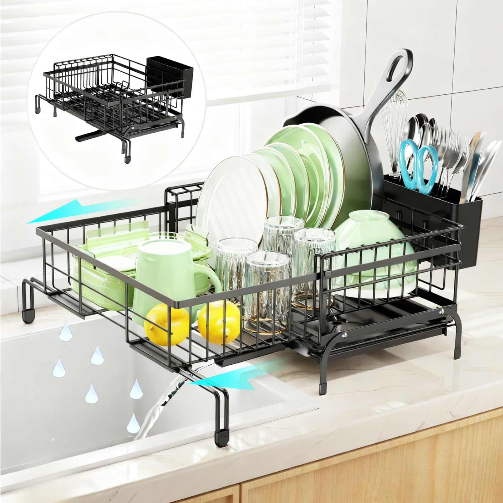 Amazon｜GSlife 拡張可能な食器乾燥ラック - 防錆 2イン1 ディッシュ