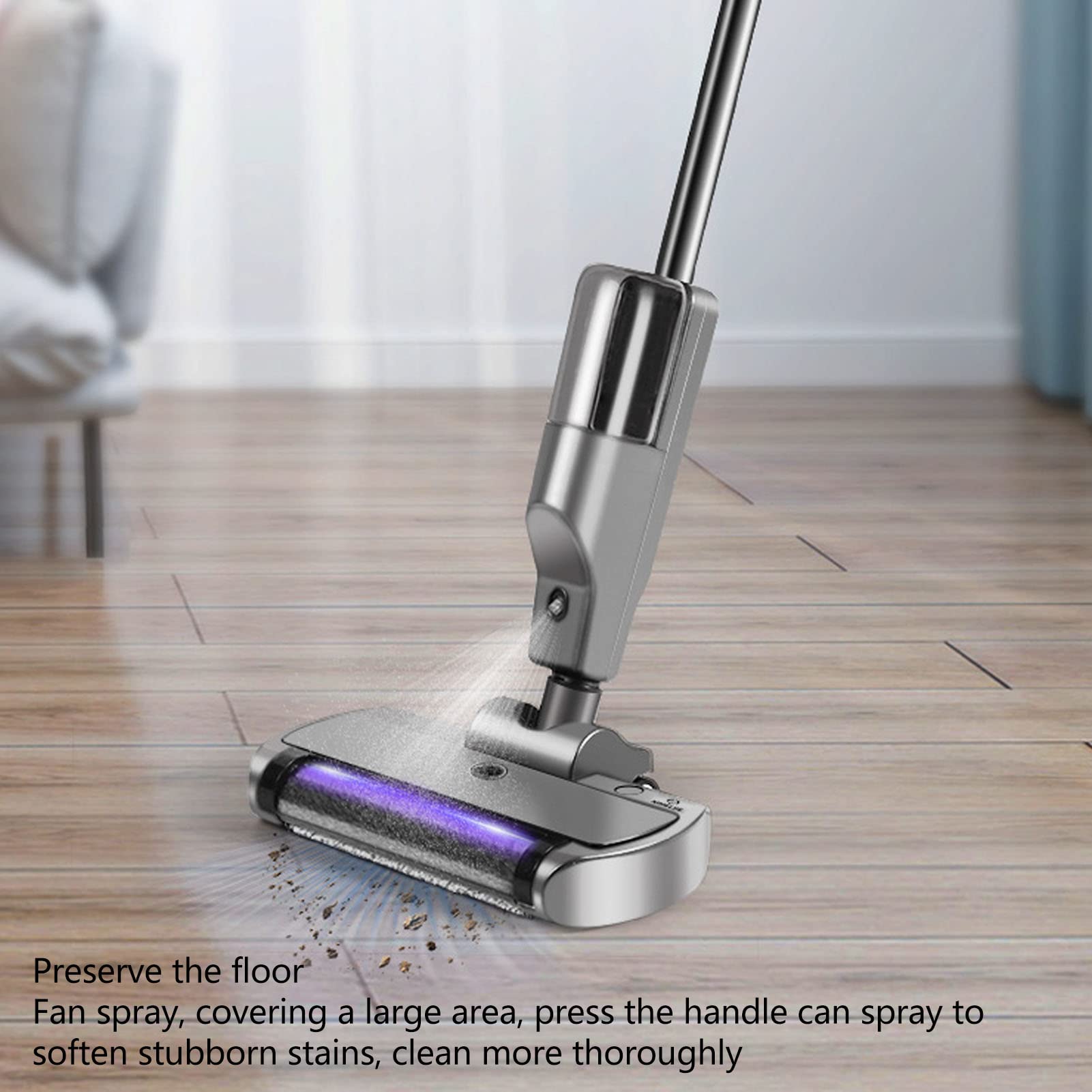 Trapeador Aspirador, Aspirador en Seco Húmedo 3 en 1 Lavadora de Pisos Inalámbrica con Trapeador Rodillo y Carga USB para Pisos del Hogar