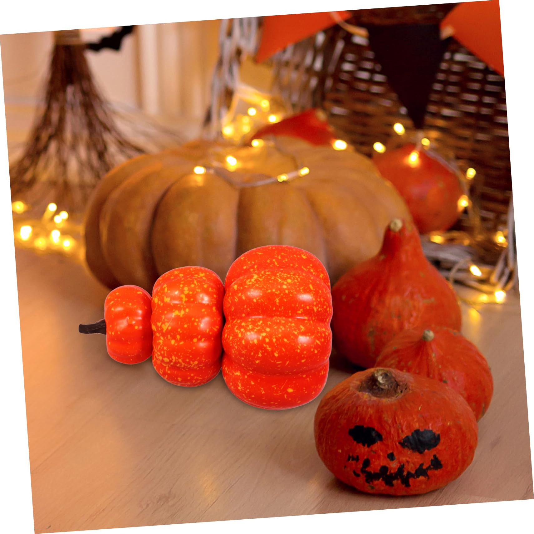 Cabilock 4stücke Künstlicher Kürbis Dekorationsmodell Für Halloween Und Erntedankfest Stapelbare Schaumstoff-kürbisse Für Kreative Tischdekoration Und Kinderfreundliches Lernen